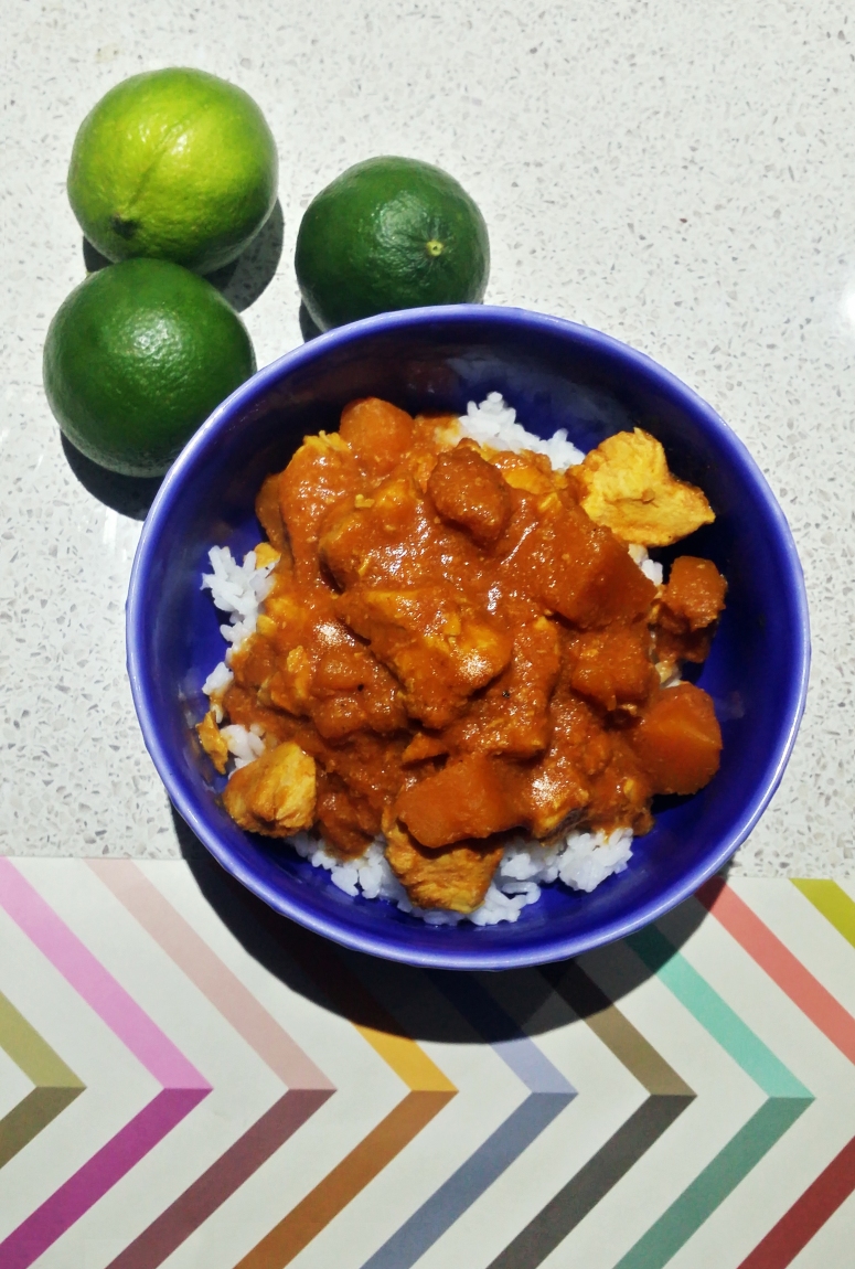 Slow cooked chicken and pumpkin curry